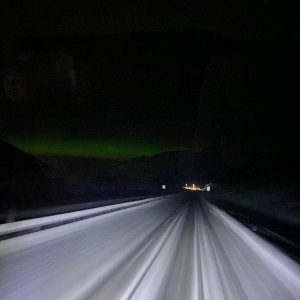 Aurora Boreala în drum spre Tromso
